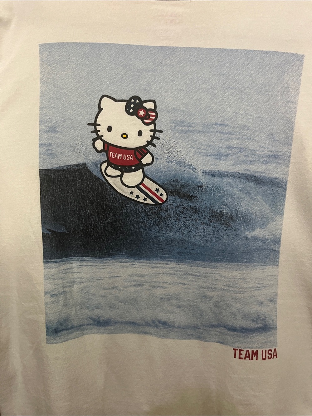 Hello Kitty Olympics Team USA America Surfing Large Shirt